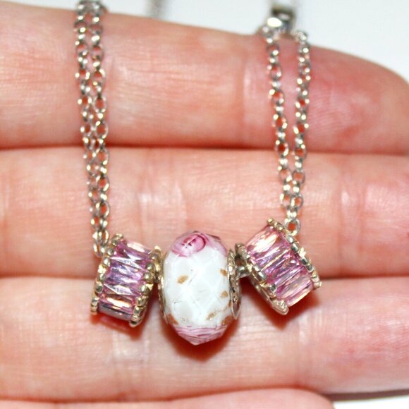 Persona Sterling Silver Double Chain Charm Necklace - Picture 5 of 5